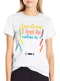 Funny White Crayon Graphic Tee