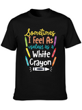 Funny White Crayon Graphic Tee