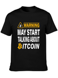 Bitcoin Warning Mens Black T-Shirt Crypto