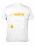 Bitcoin Warning Mens Black T-Shirt Crypto