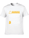 Bitcoin Warning Mens Black T-Shirt Crypto