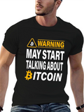 Bitcoin Warning Mens Black T-Shirt Crypto