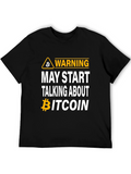 Bitcoin Warning Mens Black T-Shirt Crypto