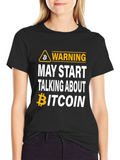 Bitcoin Warning Mens Black T-Shirt Crypto