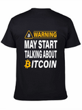 Bitcoin Warning Mens Black T-Shirt Crypto