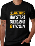 Bitcoin Warning Mens Black T-Shirt Crypto