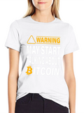 Bitcoin Warning Mens Black T-Shirt Crypto