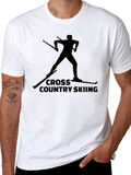 Cross Country Skiing Black T-Shirt