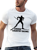 Cross Country Skiing Black T-Shirt