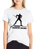 Cross Country Skiing Black T-Shirt