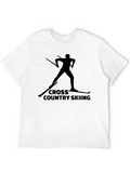 Cross Country Skiing Black T-Shirt