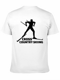 Cross Country Skiing Black T-Shirt
