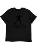 Cross Country Skiing Black T-Shirt