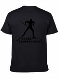 Cross Country Skiing Black T-Shirt