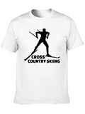 Cross Country Skiing Black T-Shirt