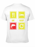 Eat Sleep Fish Repeat Black T-Shirt