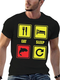 Eat Sleep Fish Repeat Black T-Shirt