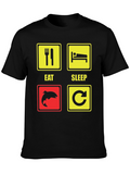 Eat Sleep Fish Repeat Black T-Shirt
