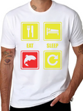 Eat Sleep Fish Repeat Black T-Shirt
