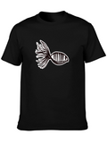 Abstract Fish Graphic Tee - Black
