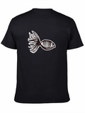 Abstract Fish Graphic Tee - Black