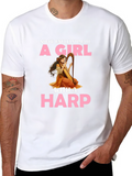 Girl With a Harp Graphic Tee