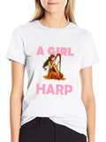 Girl With a Harp Graphic Tee