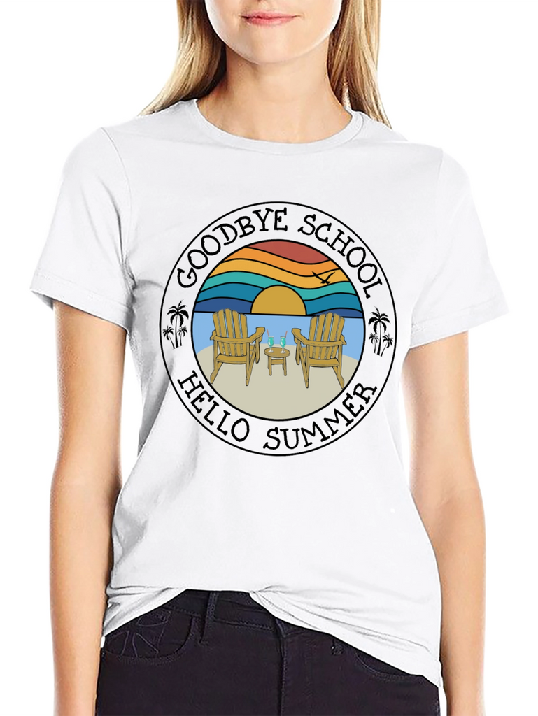 Goodbye School Hello Summer Graphic T-Shirt