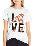 Squirrel Love Graphic Tee - Cute Animal T-Shirt