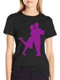 Dancing Couple Graphic Tee - Black