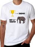 Elephant Trophy Graphic T-Shirt - Black