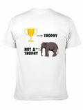 Elephant Trophy Graphic T-Shirt - Black
