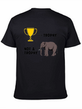 Elephant Trophy Graphic T-Shirt - Black