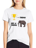 Elephant Trophy Graphic T-Shirt - Black