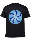 Dolphin Mandala T-Shirt - Black Crew Neck