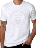 Savage Skull Graphic Print Crew Neck T-Shirt