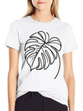Black Monstera Leaf Graphic Tee