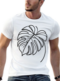 Black Monstera Leaf Graphic Tee