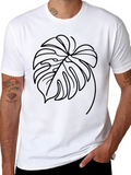 Black Monstera Leaf Graphic Tee