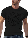 Black Monstera Leaf Graphic Tee