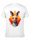 Geometric Kangaroo Graphic T-Shirt
