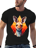 Geometric Kangaroo Graphic T-Shirt