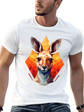 Geometric Kangaroo Graphic T-Shirt