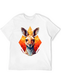 Geometric Kangaroo Graphic T-Shirt