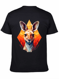 Geometric Kangaroo Graphic T-Shirt