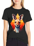 Geometric Kangaroo Graphic T-Shirt