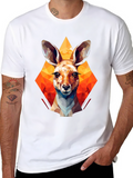 Geometric Kangaroo Graphic T-Shirt