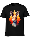 Geometric Kangaroo Graphic T-Shirt
