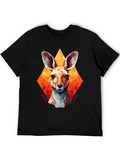 Geometric Kangaroo Graphic T-Shirt