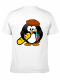 Wine Lover Penguin Black T-Shirt